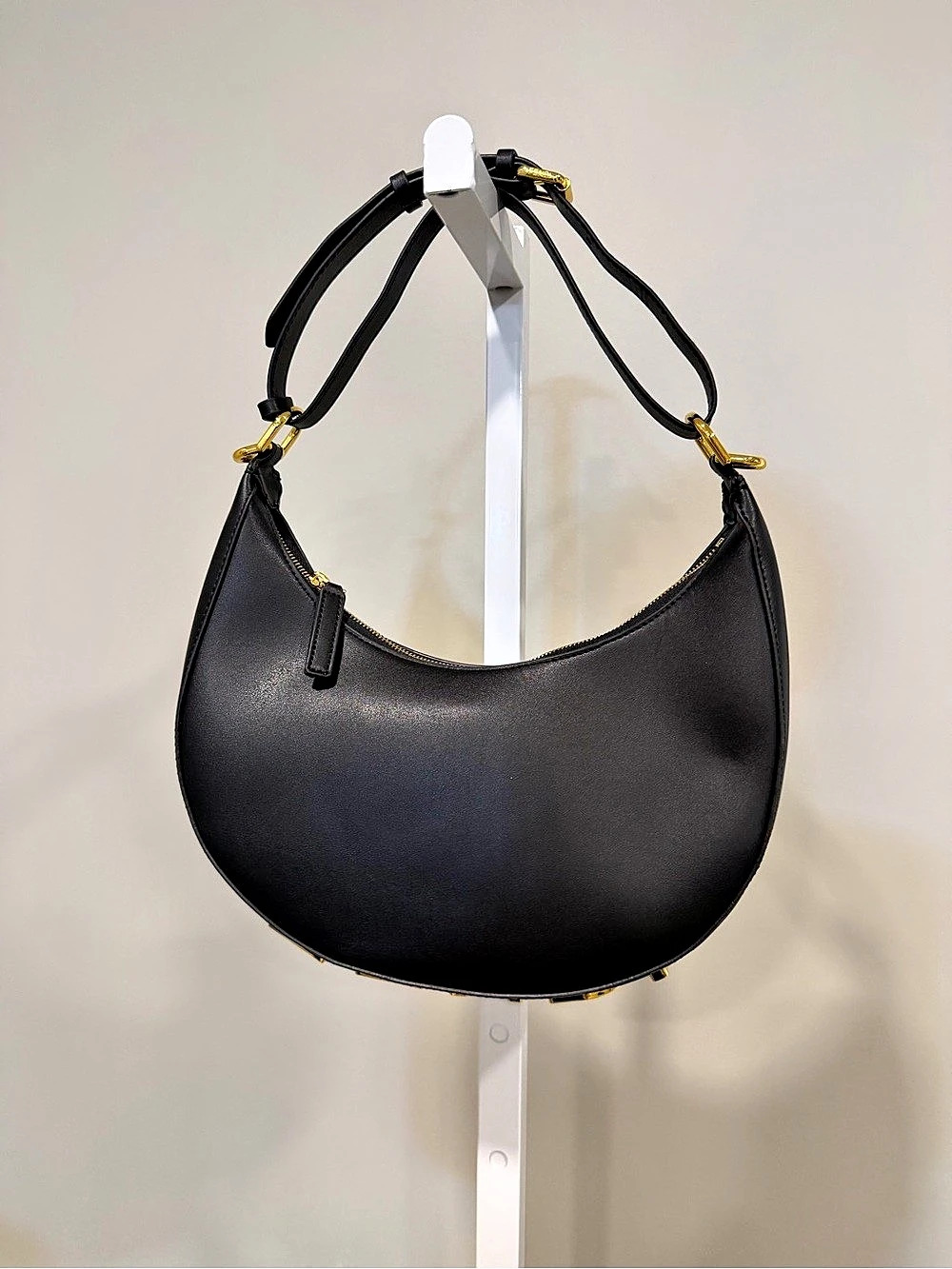 Black small crescent bag